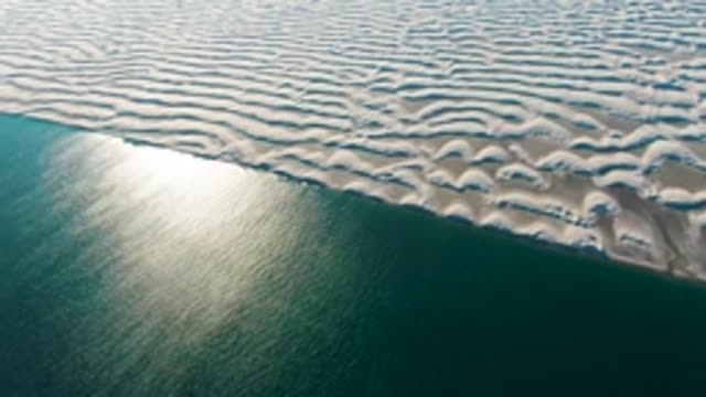 GUERRERO NEGRO BCS MEXICO-2022: White Sand Dunes Meeting Calm Ocean Waters