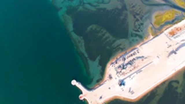 GUERRERO NEGRO BCS MEXICO-2022: Coastal Causeway and Shifting Water Patterns