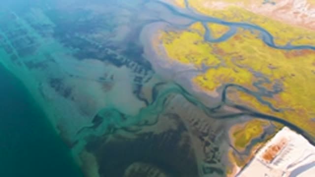 GUERRERO NEGRO BCS MEXICO-2022: Tidal Flat Water Channels Shifting with Tides