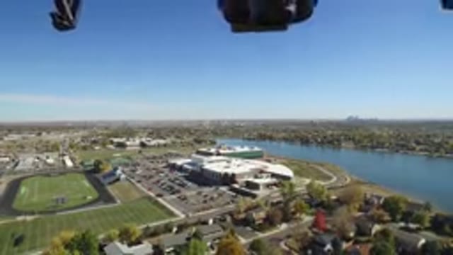 HIDDEN LAKE COLORADO-2016: A High School Next To A Big River Surrounded By Green Fields And Homes