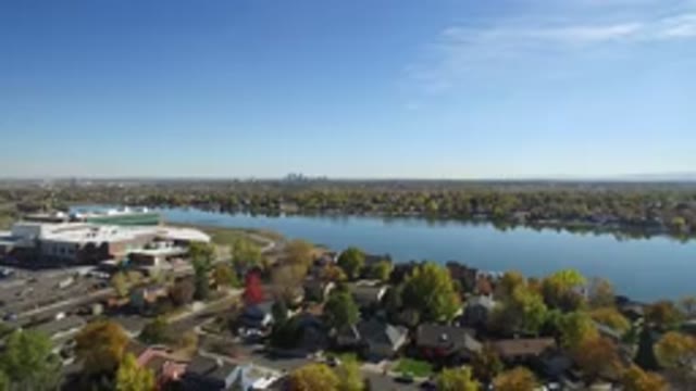 HIDDEN LAKE COLORADO-2016: Fantastic Aerial View Of A City Landscape On A Bright