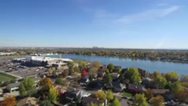 HIDDEN LAKE COLORADO-2016: An Aerial View Looking At A River Passing Along A