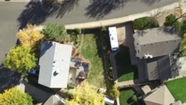HIDDEN LAKE COLORADO-2016: Drone Image Of A Corner House In A Clean And