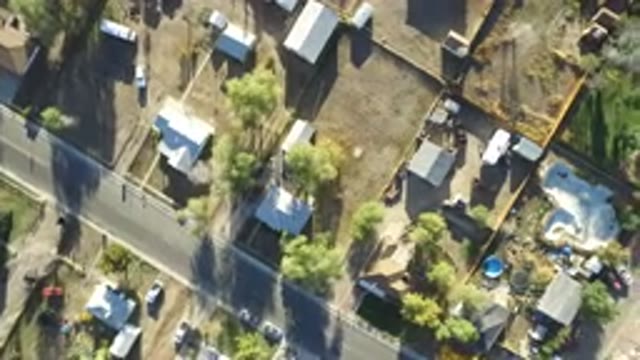 HIDDEN LAKE COLORADO-2016: Aerial View Of A Neighborhood Separated By Fences And