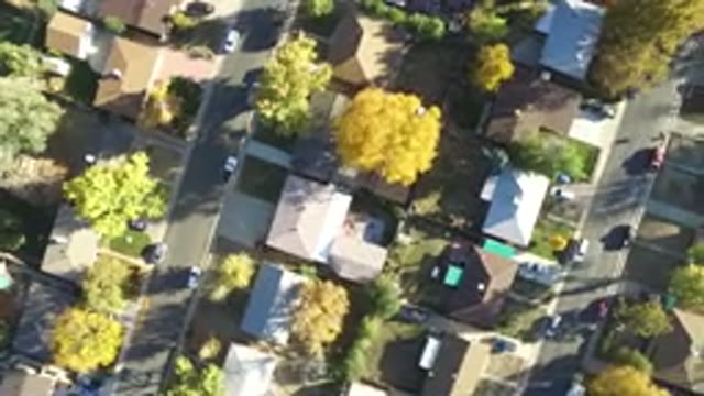 HIDDEN LAKE COLORADO-2016: Camera Moving Above A Neighborhood With Houses And