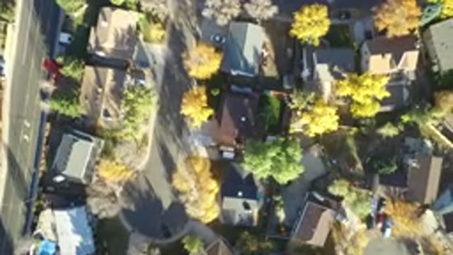 HIDDEN LAKE COLORADO-2016: Top View Of Buildings And Cars On A Residential Area