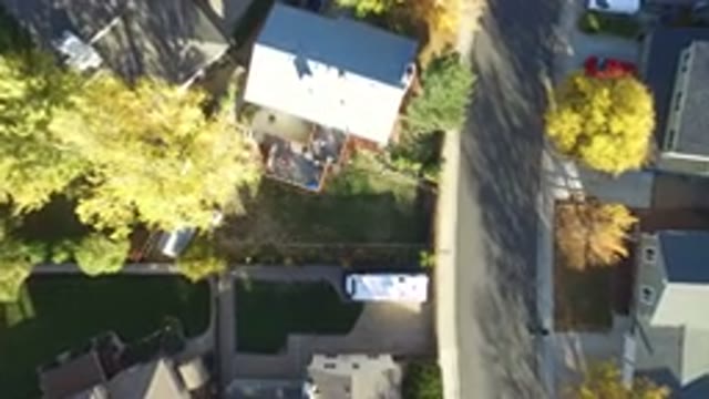 HIDDEN LAKE COLORADO-2016: Person Walking Out Of House Into Yard With Trees