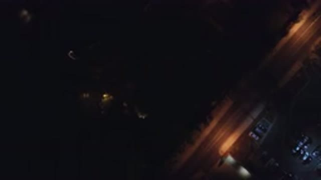 HIDDEN LAKE COLORADO-2016: Overhead View Of City Street With The Lights On By A