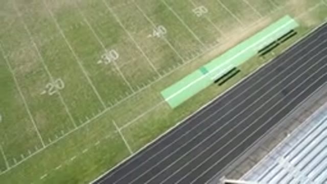 HIDDEN LAKE COLORADO-2016: Birds Eye View Of A Football Field And Track Field