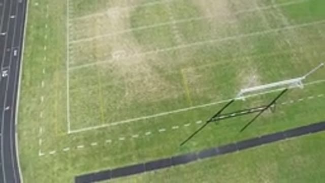 HIDDEN LAKE COLORADO-2016: A Football Field With A Running Track At A School