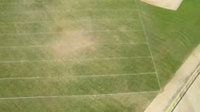 HIDDEN LAKE COLORADO-2016: Large Empty Sports Field With White Lines Taken From