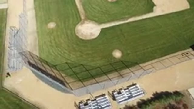 HIDDEN LAKE COLORADO-2016: Aerial Shot Of A Baseball Green Field With