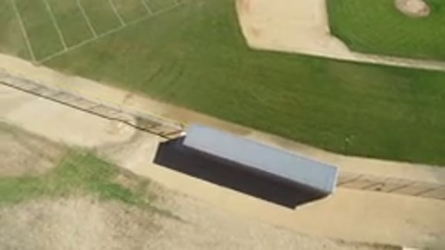 HIDDEN LAKE COLORADO-2016: Aerial View Of A Baseball Field Showing Green Grass