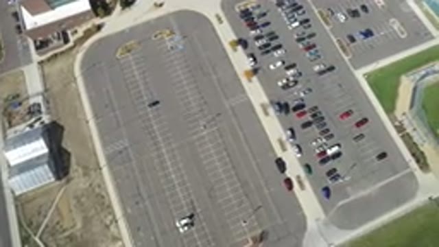 HIDDEN LAKE COLORADO-2016: Looking Down Upon A Parking Lot During The Day