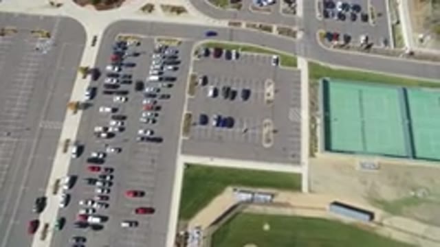 HIDDEN LAKE COLORADO-2016: Aerial View of an Organized Parking Lot