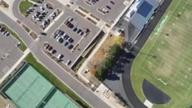 HIDDEN LAKE COLORADO-2016: Aerial View Of A Tennis And Football Stadium Complex