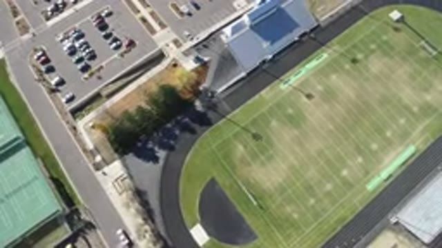 HIDDEN LAKE COLORADO-2016: Birds Eye View Of A Large Court With Parking