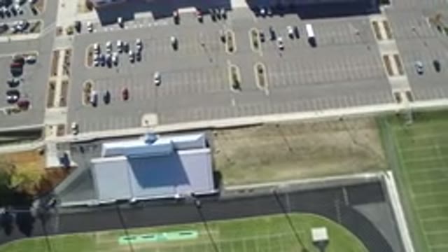 HIDDEN LAKE COLORADO-2016: Aerial View Of Parking Lot And Empty Sports Fields