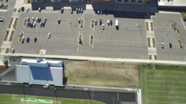 HIDDEN LAKE COLORADO-2016: Aerial Of A Suburban Parking Lot In The Daytime With