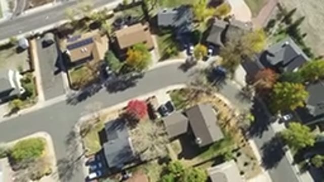 HIDDEN LAKE COLORADO-2016: Top View Of Part Of A City Many Beautiful Houses