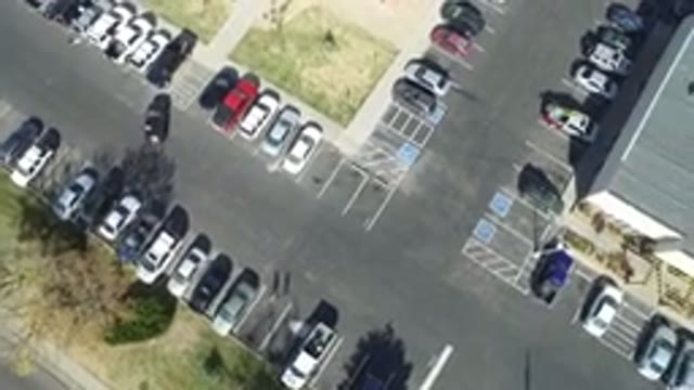 HIDDEN LAKE COLORADO-2016: T-Shaped Filmed Parking Above With A Moving Car And A