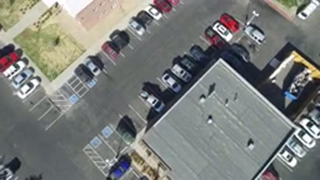 HIDDEN LAKE COLORADO-2016: Aerial Footage Shows Top Down View Of A Parking Lot