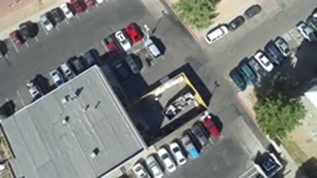 HIDDEN LAKE COLORADO-2016: Aerial View Of A Commercial Parking Lot