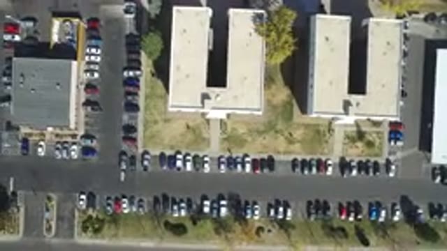 HIDDEN LAKE COLORADO-2016: Beautiful Aerial View Of A Mall Parking Lot And The