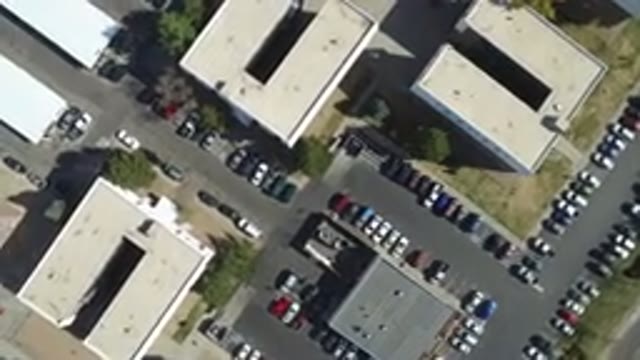 HIDDEN LAKE COLORADO-2016: Overhead View Of An Industrial Complex Featuring The