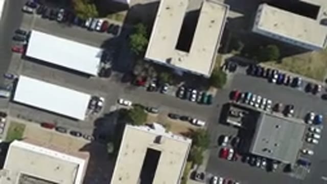 HIDDEN LAKE COLORADO-2016: Aerial View Of A Large Crowded Parking Lot Around
