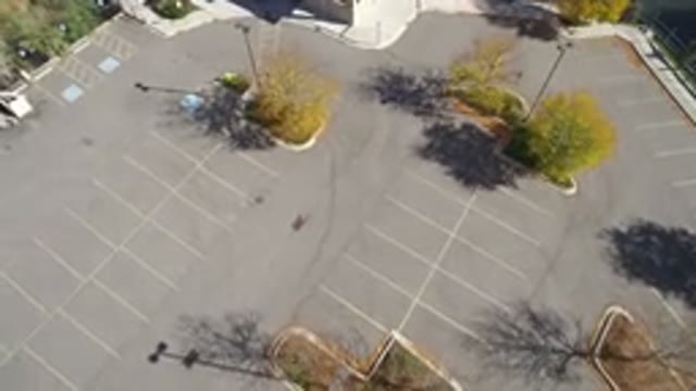HIDDEN LAKE COLORADO-2016: Bird View From A Drone Of An Empty Parking Near A