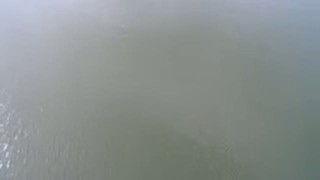 HIDDEN LAKE COLORADO-2016: Drone Top View of Lake Water and Flying Bird
