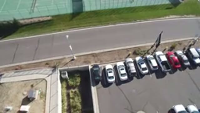 HIDDEN LAKE COLORADO-2016: Aerial View Of A Parking Lot And Tennis Courts