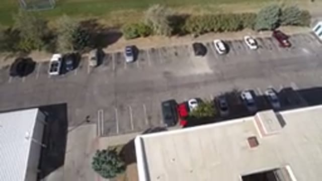 HIDDEN LAKE COLORADO-2016: Aerial View Of A Commercial Parking Lot