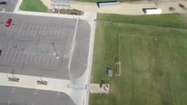 HIDDEN LAKE COLORADO-2016: Fantastic Aerial View Of A Commercial Parking Lot