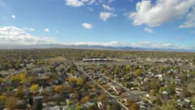HIDDEN LAKE COLORADO-2016: Drone Moving On Top Of Residential Area Of City And