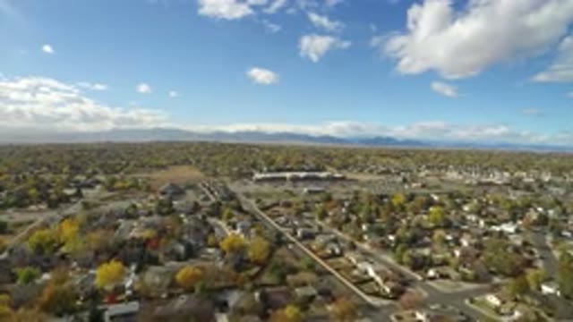 HIDDEN LAKE COLORADO-2016: Sunny Blue Sky Over A Wide Expanse Of Suburban