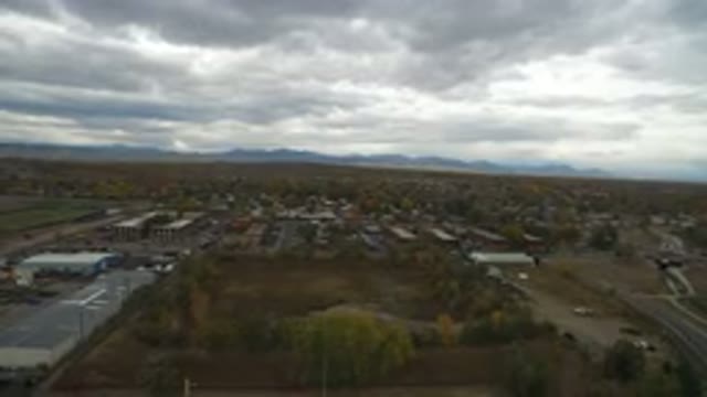 HIDDEN LAKE COLORADO-2016: Aerial View Of A Small Neighborhood With Many Sheds