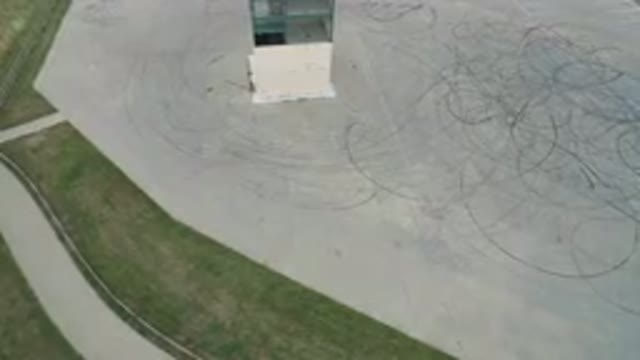 HIDDEN LAKE COLORADO-2016: Panoramic Drone Shot Of Lot With Skid Marks And A