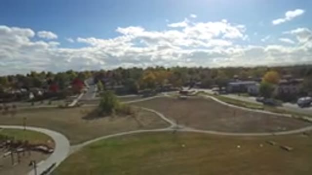 HIDDEN LAKE COLORADO-2016: Birds' Eye View Over A Playground And Grassy Area