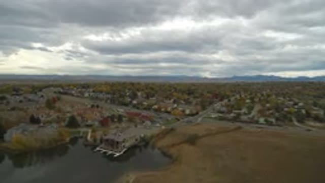HIDDEN LAKE COLORADO-2016: Fall Color Trees Late Evening Moving Traffic Cloudy