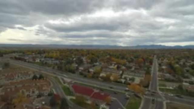 HIDDEN LAKE COLORADO-2016: Aerial Video Of A Town With Traffic On The Streets