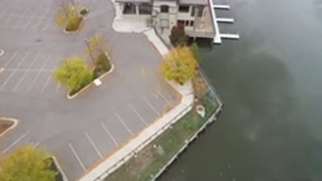 HIDDEN LAKE COLORADO-2016: Aerial View Of A Parking Lot And Large Building
