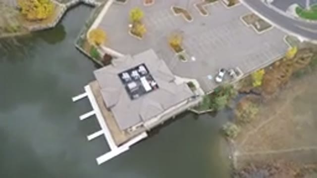 HIDDEN LAKE COLORADO-2016: Fabulous Aerial View Of A Small Port And Its Docks