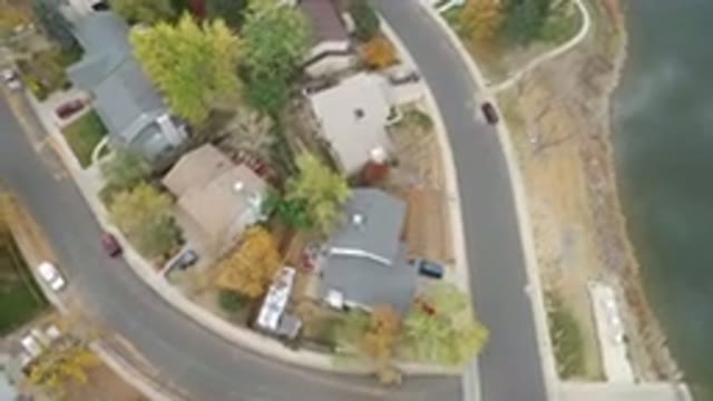 HIDDEN LAKE COLORADO-2016: Daytime Aerial View Of Populated Residential
