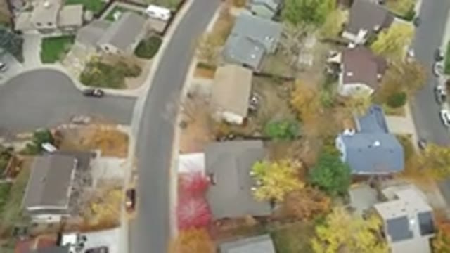 HIDDEN LAKE COLORADO-2016: Aerial View of a Clean Street in Hidden Lake