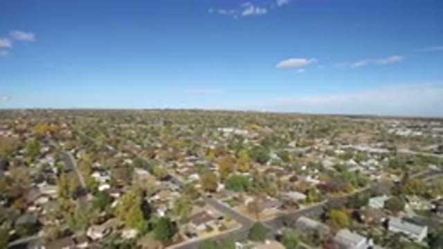 HIDDEN LAKE COLORADO-2016: Aerial Flyover Of A Suburban Town With Many Houses