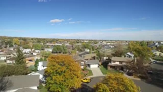 HIDDEN LAKE COLORADO-2016: Drone Aerial View Of Neighborhood
