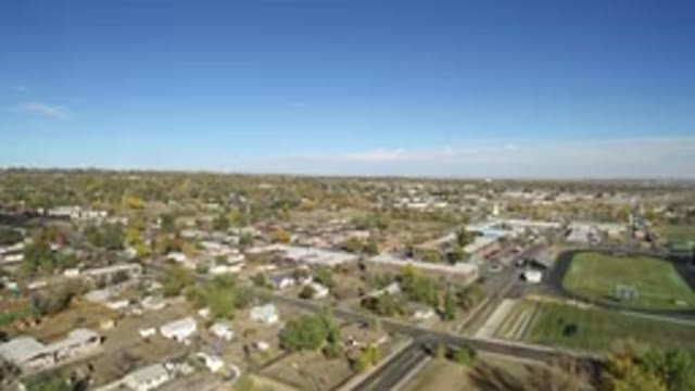HIDDEN LAKE COLORADO-2016: An Aerial View Of A City Landscape With A Clear Blue Sky