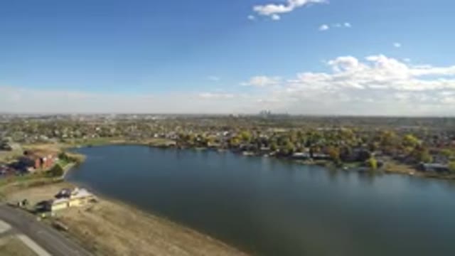 HIDDEN LAKE COLORADO-2016: Aerial View Of A Body Of Water And City
